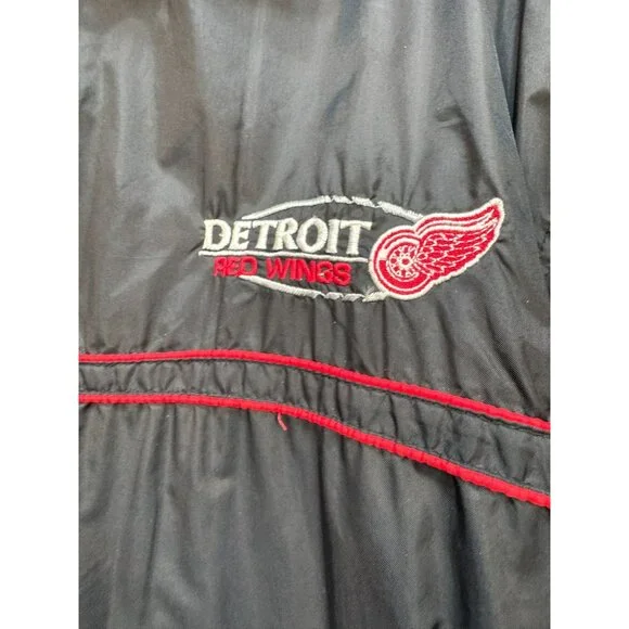 Proedge Mens Detroit Red Wings Pullover Windbreaker Jacket L Black - Picture 4 of 12